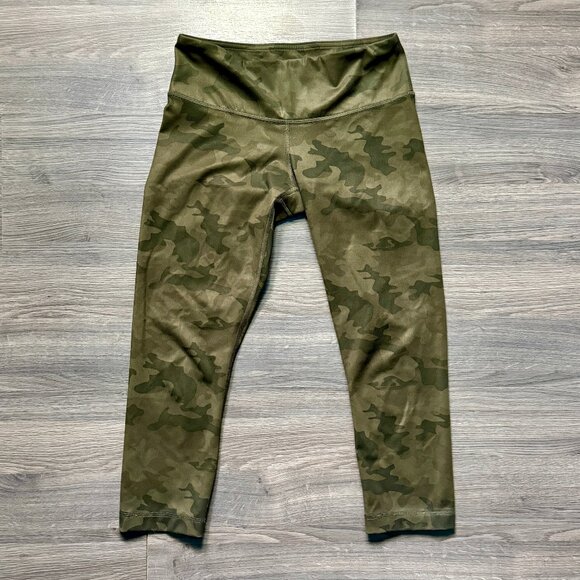Lululemon Women's Wunder Under Crop Leggings - Green Camo - Picture 2 of 5